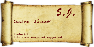 Sacher József névjegykártya